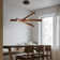 3-Light Wooden Linear Pendant Light Suitable for Living Room Dining Room Kitchen Island Walnut Color 3000K is Dimmable