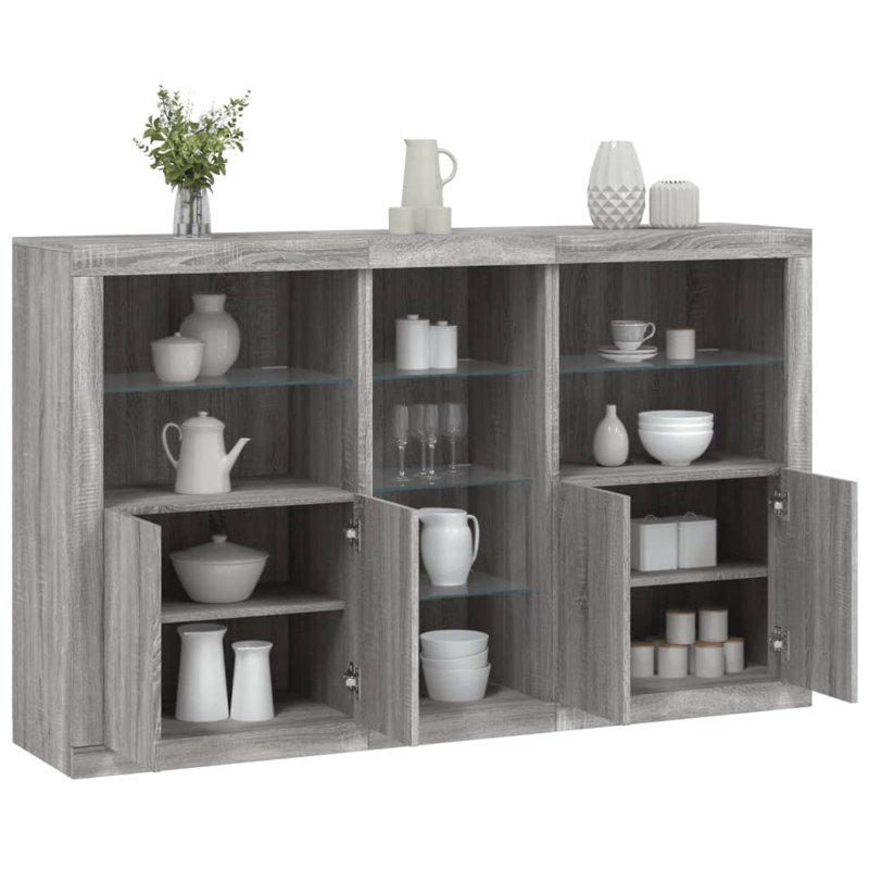 Azizbek 162cm Sideboard, Grey Sonoma
