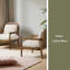 [Ensemble de 2] Chaise d'appoint Mid-Century moderne de 26,6 po avec structure en bois massif et dossier en rotin-1851757746-1851757740