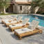 Méridiennes de patio réglables, chaise longue moderne en bois d'acacia
