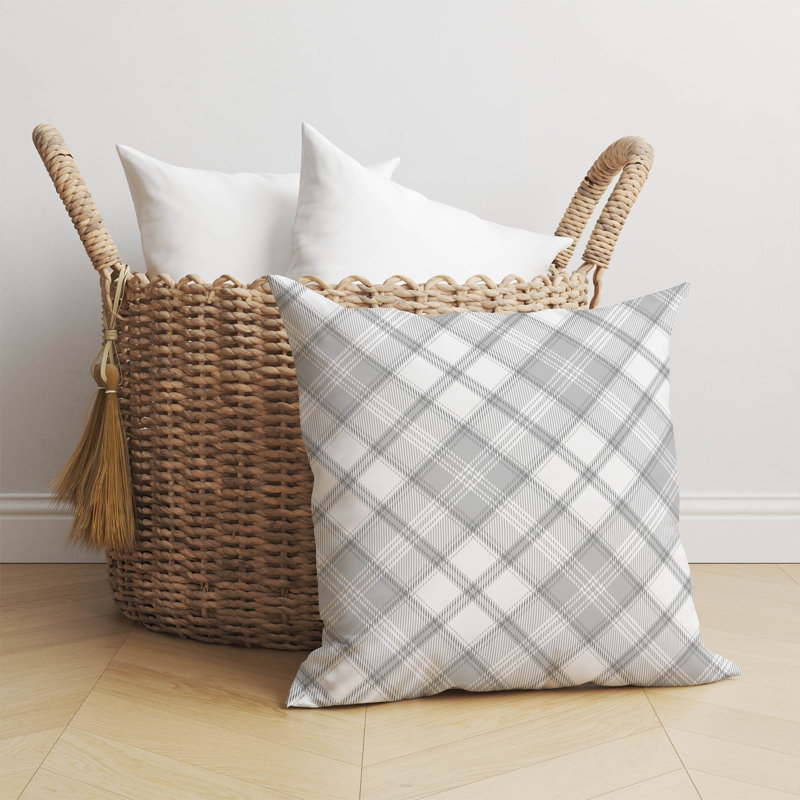 Coussin Diamond, H 16 po x l 16 po, Gris