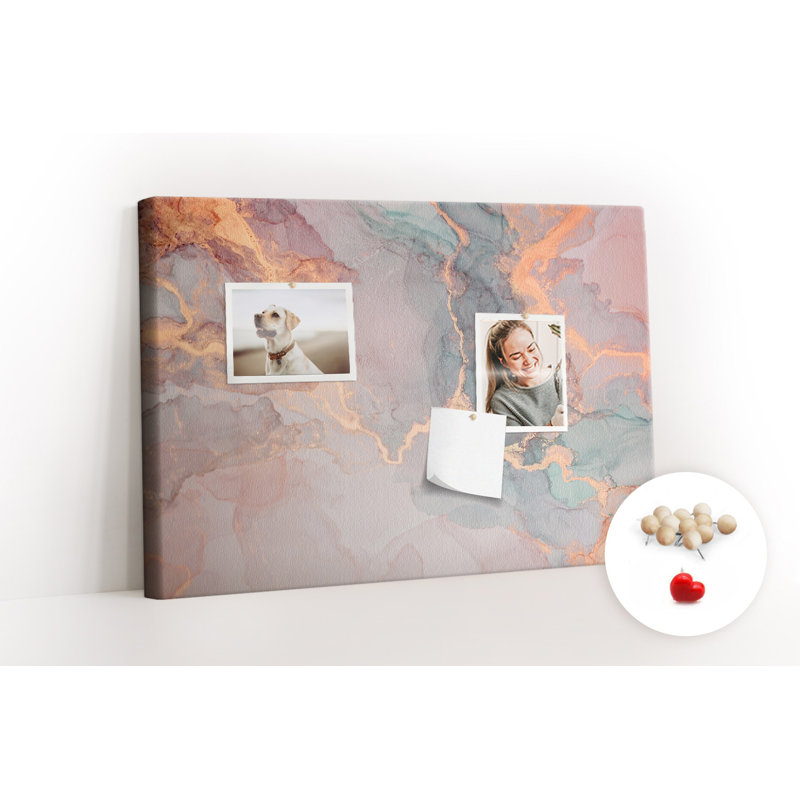 Wall Mounted bulletin board print home decor message pin boards decorative corkboard Decorative marble