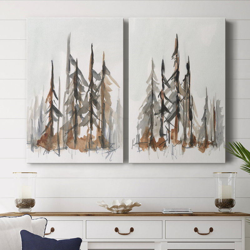 Rustic Evergreens I-Premium Gallery Wrapped Canvas -Ready to Hang, 36" H x 24" W