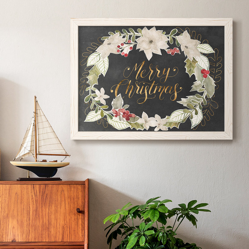 Gilded Christmas Collection A- Rustic Framed Gallery Wrapped Canvas, Blanc, H 14 po x l 20 po x P 1,5 po