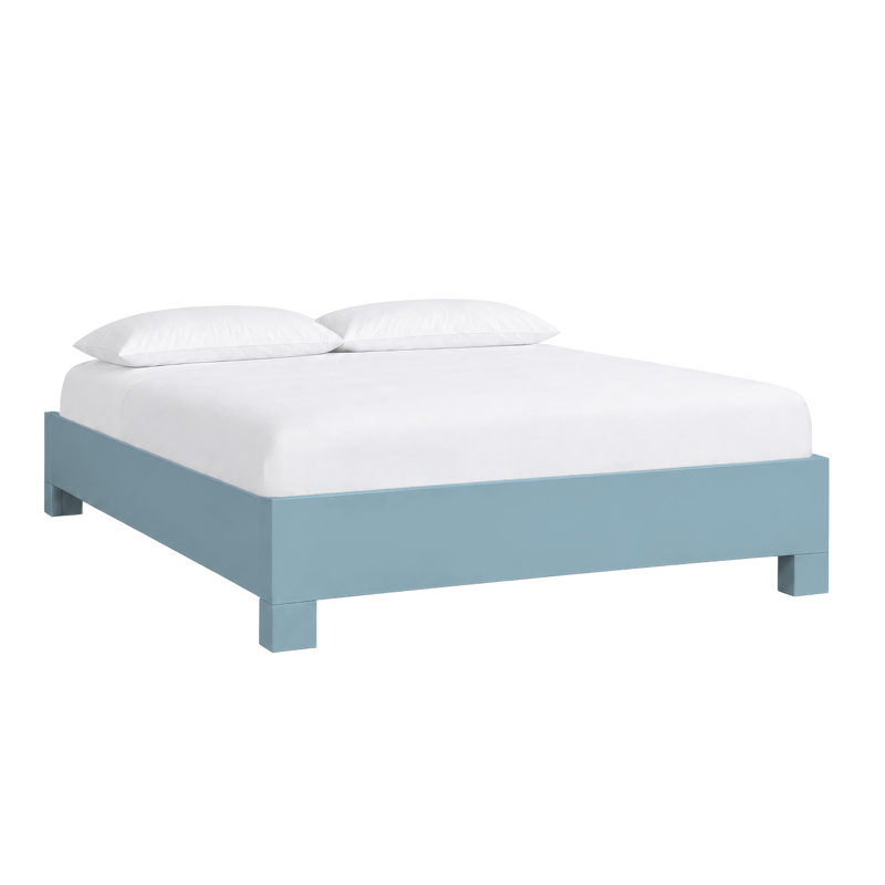 Silas King Platform Bed, Light Blue, Queen, Pool Blue