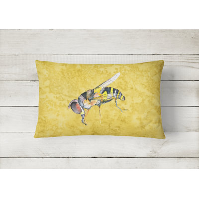 Bee Indoor/Outdoor Yellow Throw Pillow