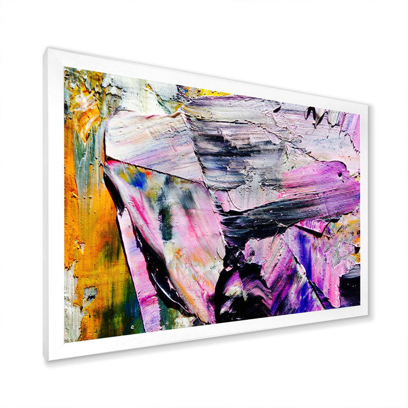 «Colorful Abstract Strokes IX», reproduction sur toile flottante, H 12 po x l 20 po x P 1 po, Cadre photo blanc