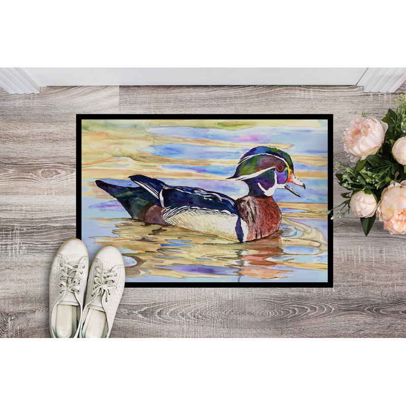 Tapis de porte intérieur anti-dérapants en bois canard, Rectangle 2 pi x 3 pi