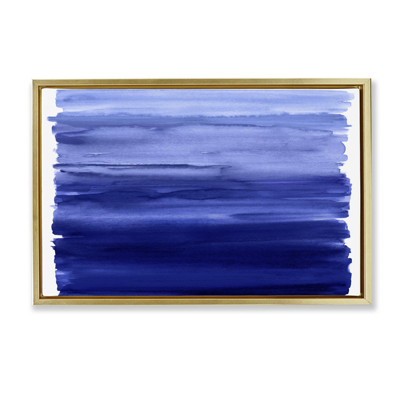 Cadre flottant bleu Oceanic Ombre, design par Allie Corbin, Cadre flottant métallique doré, H 17 po x l 25 po