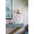 11X3.1X12" Round Vase,White/Gold
