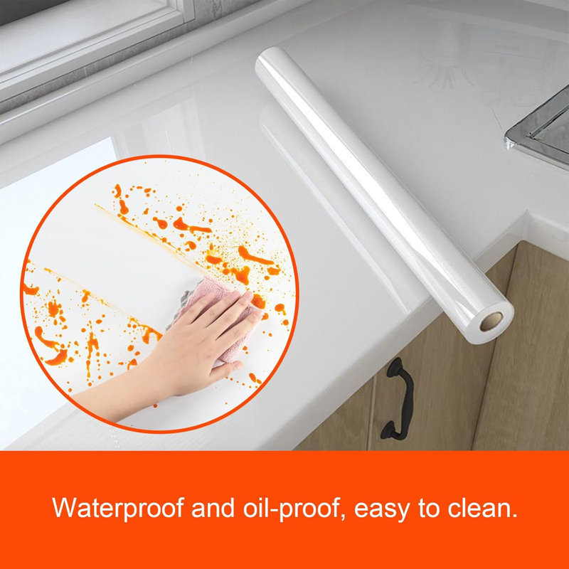 Papier de contact transparent autocollant transparent - Protecteur mural imperméable et résistant à l'huile pour la cuisine et la salle de bain (15,7 po x 32,8 po).