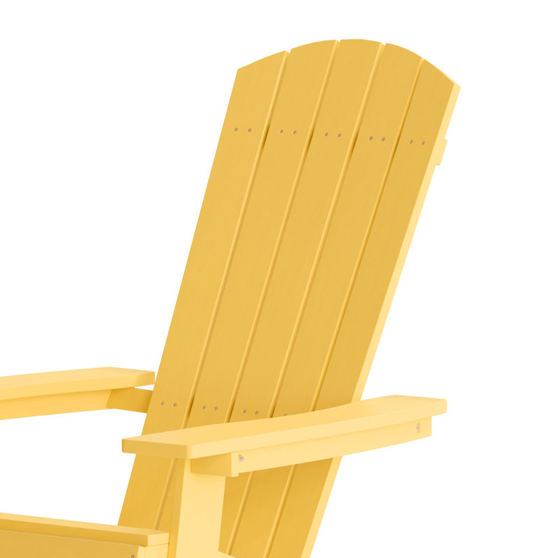 Chaise Adirondack pliante en résine Balasi, Jaune