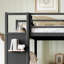 Structure de lit simple simple TG avec garde-robe, tablettes de rangement et panneau perforé