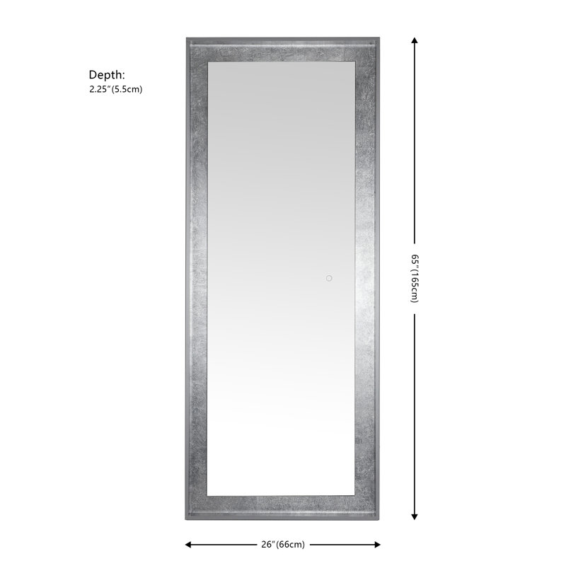 Montauk 26" Silver Grey Aluminum LED Rectangular Mirror