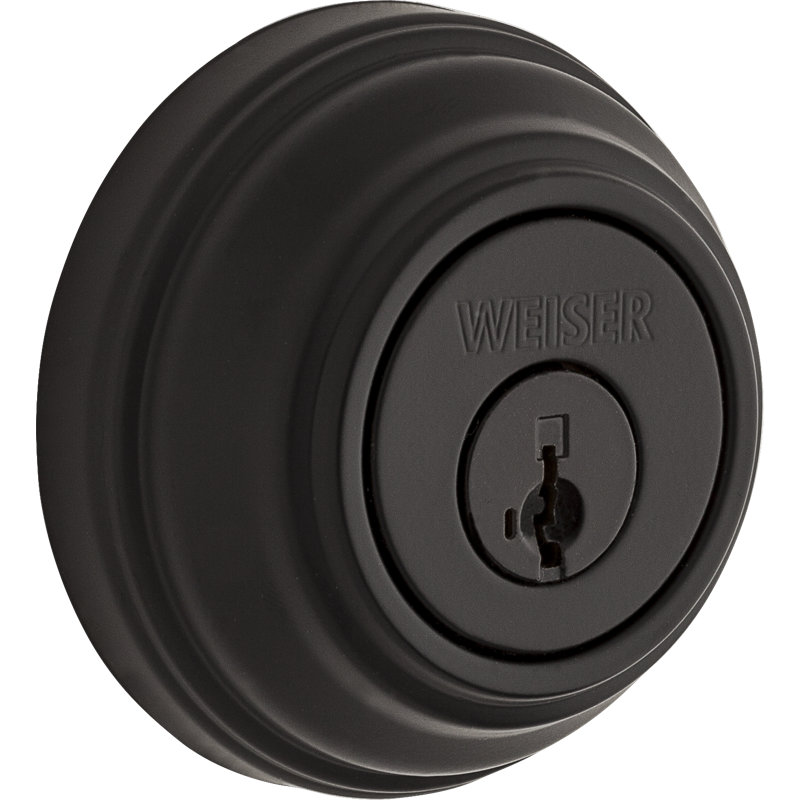 Elements Single Cylinder Deadbolt with SmartKey, Matte Black