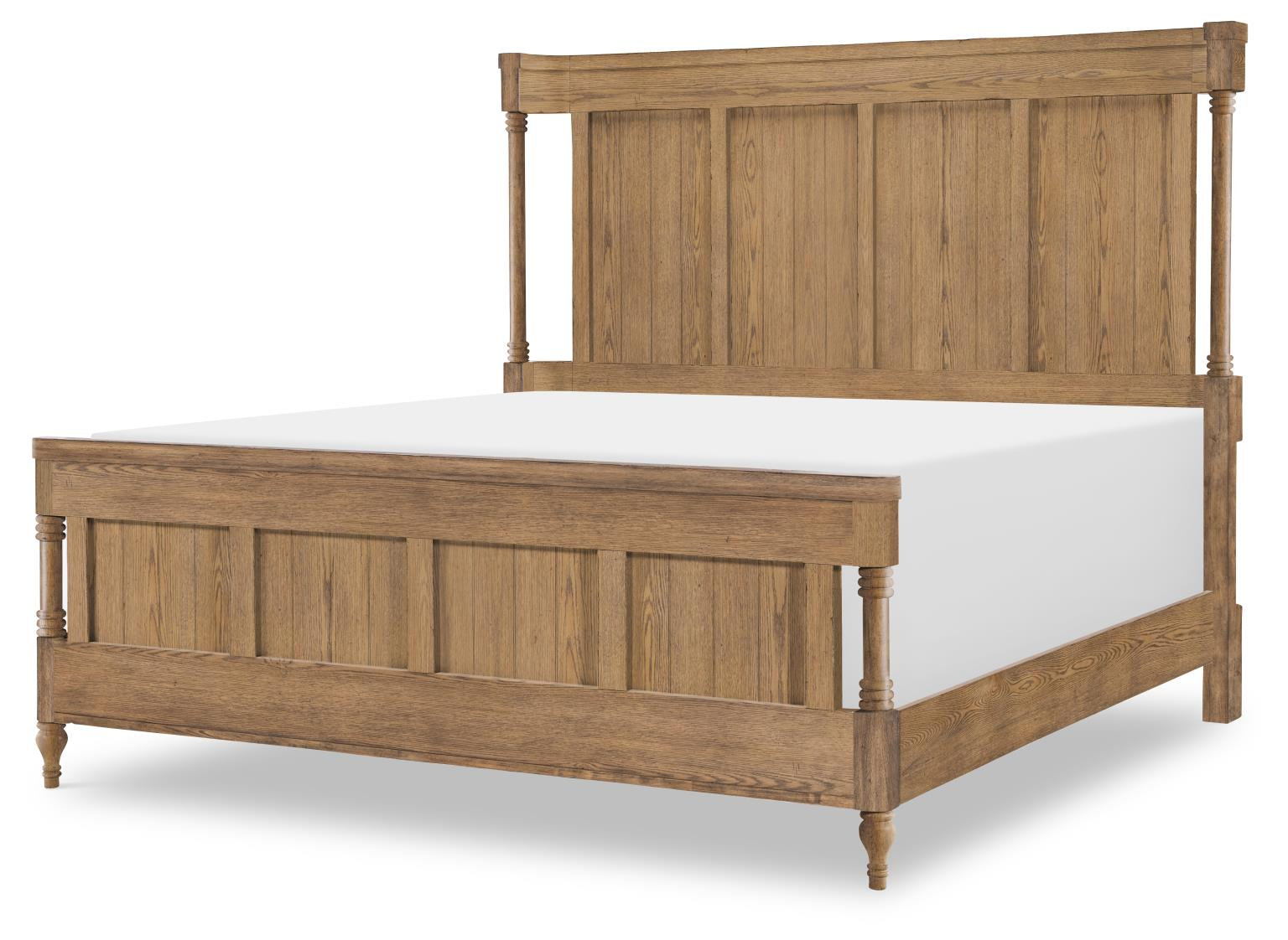 Country Living Solid Wood Bed, Brown, King