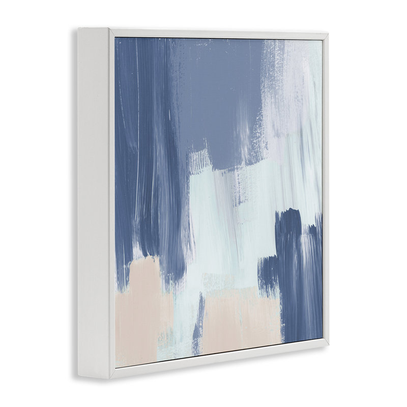 «Restless Blue Mind», art de la giclée abstraite encadrée par Lucille Price, Giclée encadrée blanc bord de mer