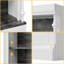 Bibliothèque réglable à 5 niveaux avec lumières DEL, bibliothèque à colonne romaine, tablettes ouvertes et armoire de rangement à deux portes