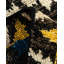 Tapis unique blanc cassé / bleu / noir / jaune noué à la main de 4 pi 1 po x 6 pi 2 po Vasanth