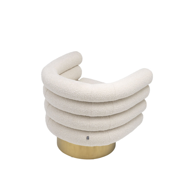 Maguire Swivel Barrel Chair, Cream Polyester Blend