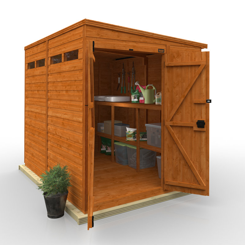 8x6w TigerFlex® Shiplap Pent Security Double Door Shed