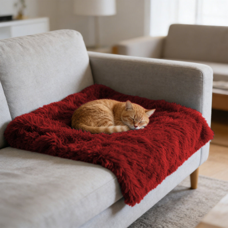 Fourrure pour animaux de compagnie Furry Four Season Warm Large, 30,71 po x 21,26 po, vin, Vin