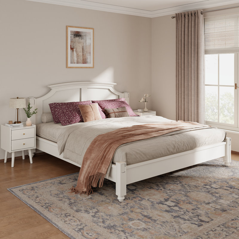 Set Of 2 Solid Wood 2-Drawer Nightstands, White