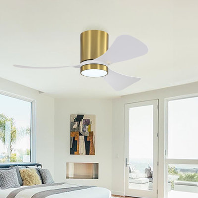 42 Inch Outdoor Indoor Ceiling Fan with Light, Waterproof ABS Blades, Reversible DC Motor, 6-Speed Control, Dimmable 3 Color Temperature LED Light