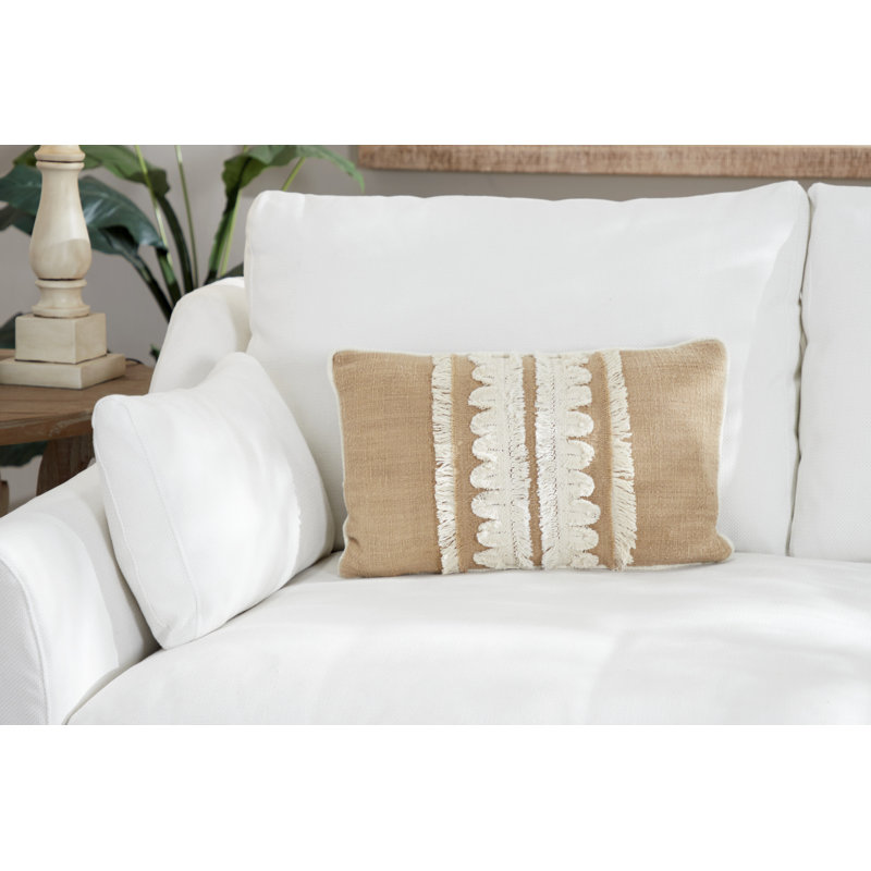 Coussin en coton Dayanara, Beige