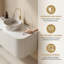 36-Inch Bathroom Vanity Set, Floating Storage Plywood Cabinet, Matte Stone-Patterned White Round Ceramic Basin With Sintered Stone Countertop, White-1605278310