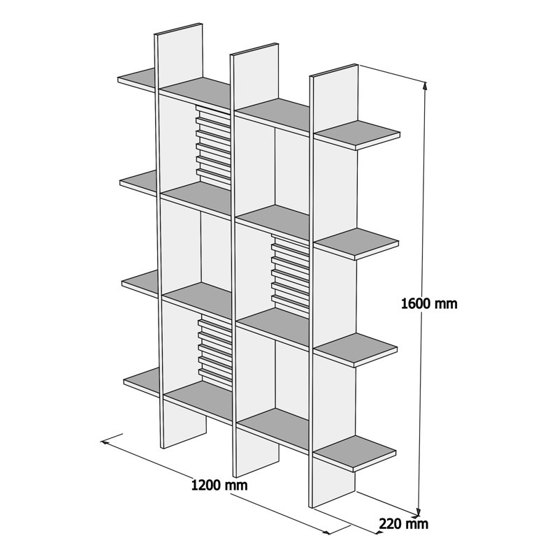 Bibliothèque à cubes H 63 "x l 47,24" Darold, Blanc