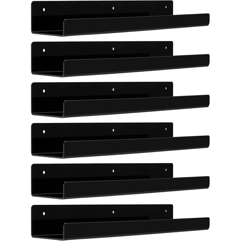 6 Piece Floating Shelf, Black