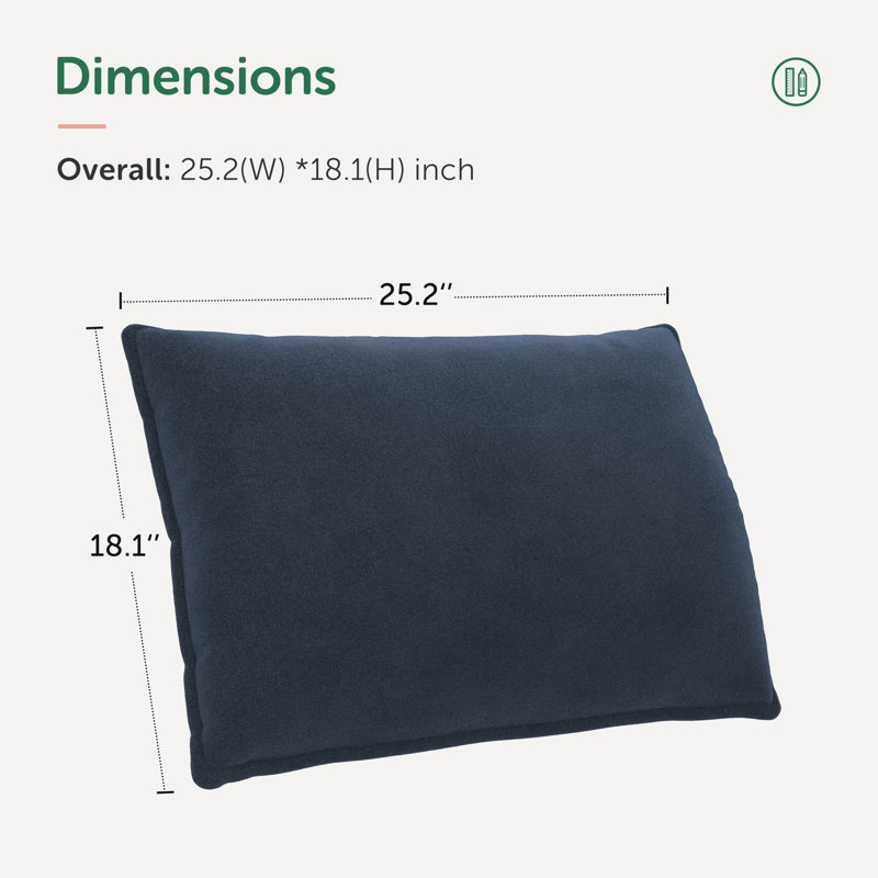  Housse de coussin rectangulaire en velours et insert, Bleu