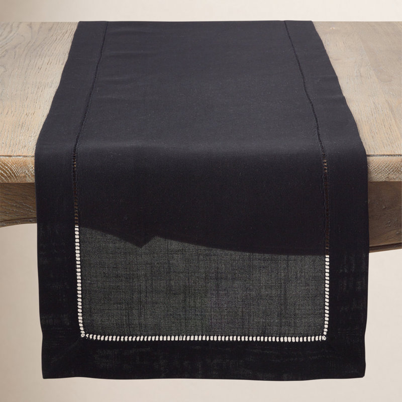Chemin de table Emmeline, L 120 po x l 16 po, Noir