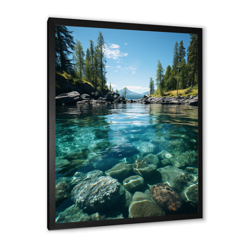 «Basnett Alaska Pristine Waters», reproduction d'art sur toile, H 44 po x l 34 po x P 1,5 po, Cadre simple noir