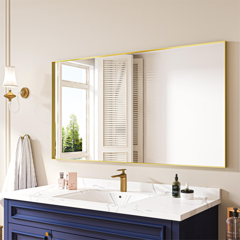 Metal Rectangle Mirror, 30" x 55", Gold