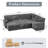 Upholstered Velvet U-Shaped Sectional Sleeper Couch Pull Out Sofa Sofa Bed-1261873782