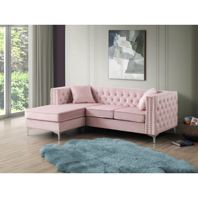Méridienne Paige G824B-SC, rose