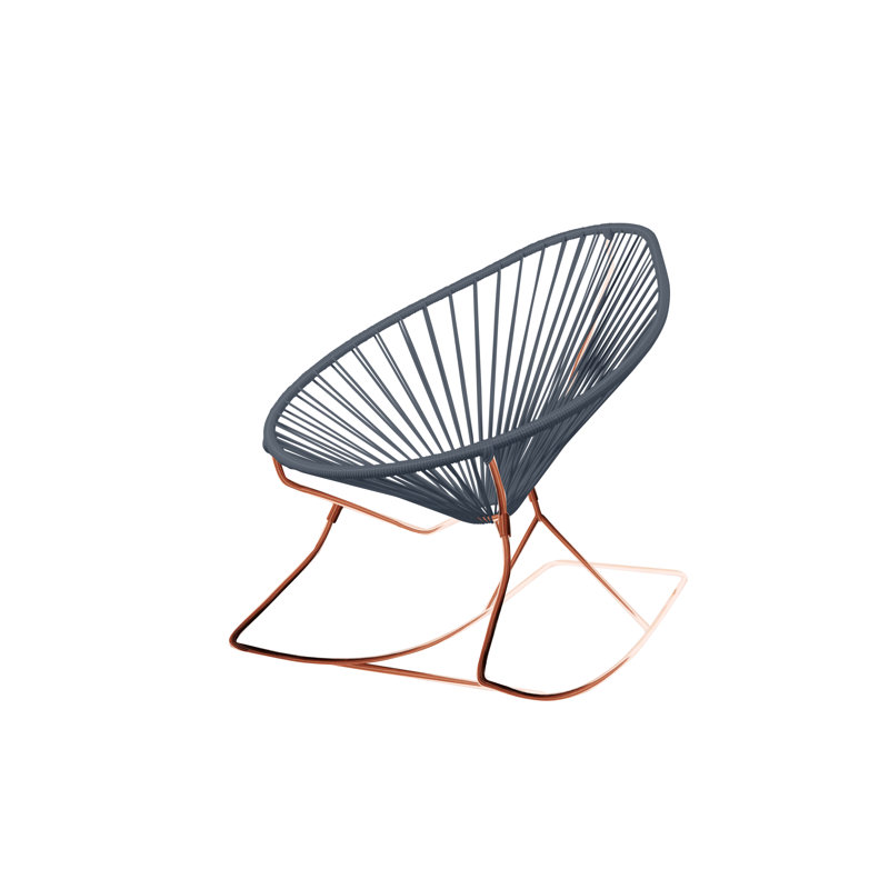 Chaise berçante intérieure / extérieure Acapulco, Gris / Cuivre