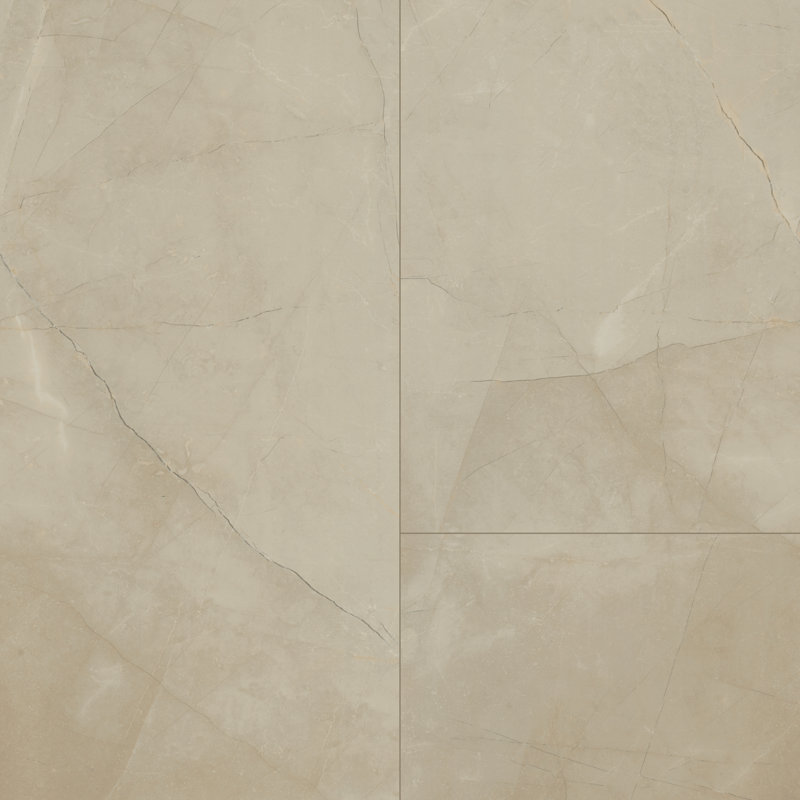 Sonoma 24 in. x 48 in. Polished Porcelain Marble Look Floor and Wall Tile, Sand