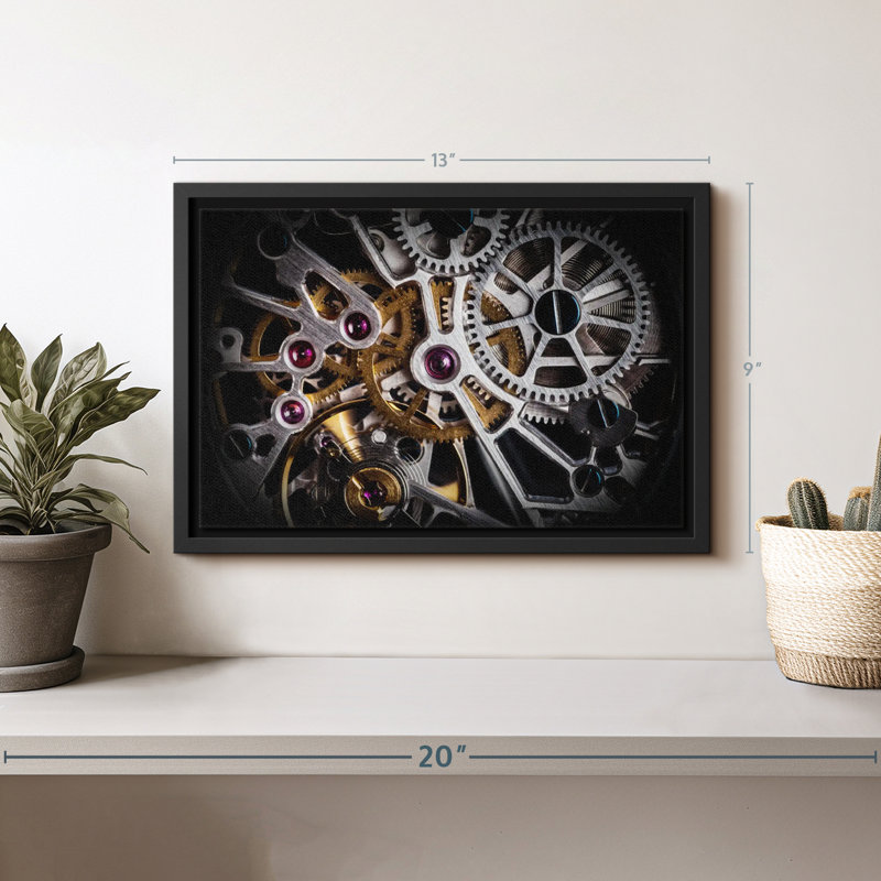 Mécanisme de montre, reproduction sur toile, H 9 po x l 13 po