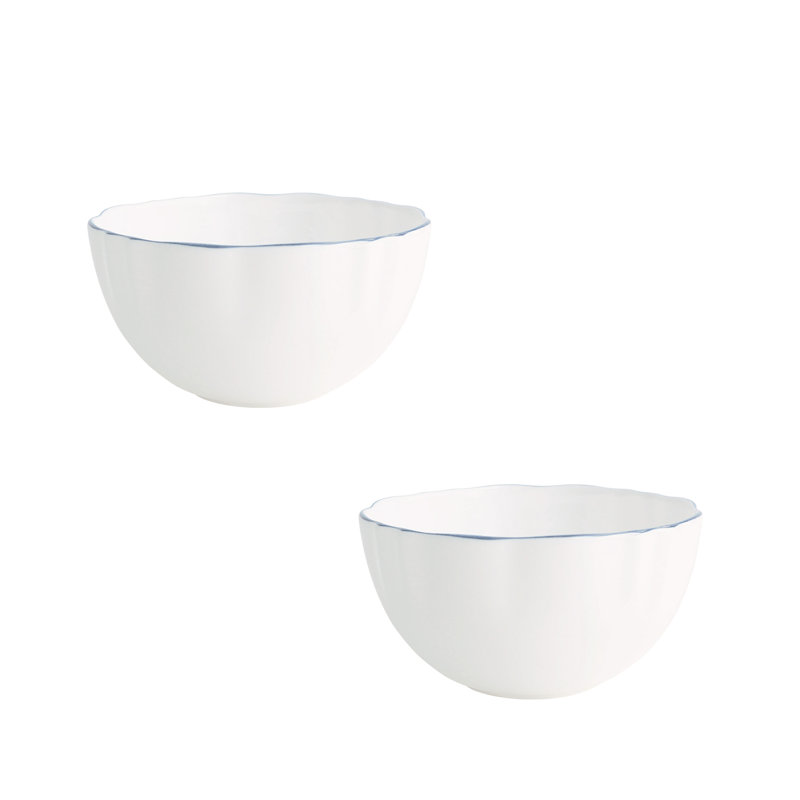 Amelie Bone China Rice Bowl, Blue/White