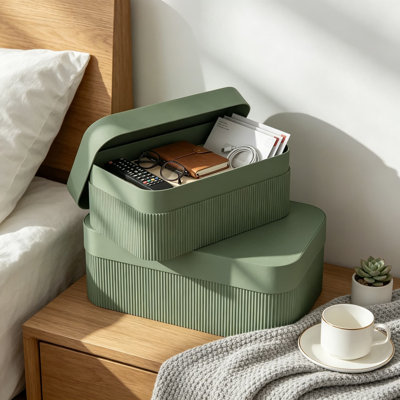 Ensemble de 2 boîtes de rangement décoratives avec couvercles