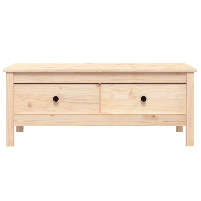 Warren Solid Wood Four Leg Coffee Table with Storage, Natural