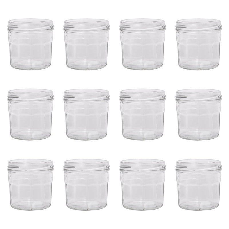 Argon Tableware  Glass Preserving Jars, 130ml, Blue Gingham