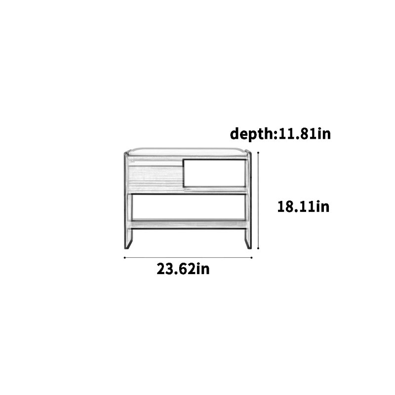 4 Pair Shoe Storage Bench, Gray