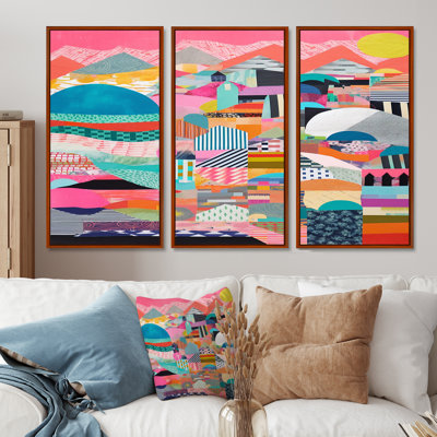 Ensemble de salon mural Billerica - Collages abstraits