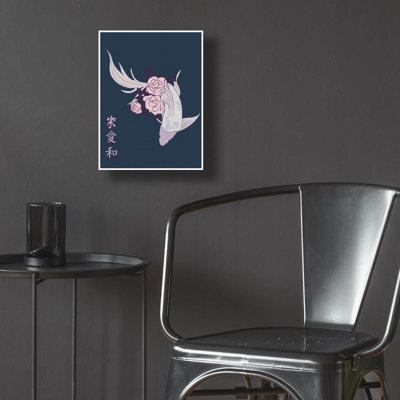 Art japonais, dessin «Koi Fish» par Sabrina Balbuena, art mural en verre acrylique
