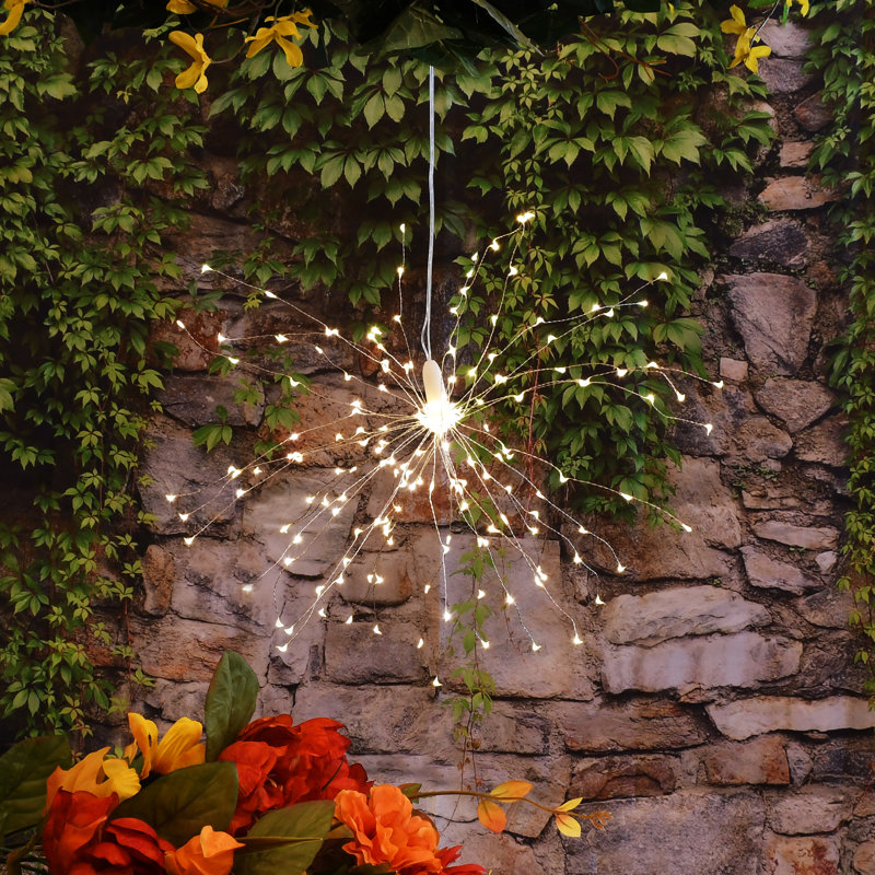 Hanneli Battery Operated Starburst Lights with Remote Control - 2 Piece, Silver, White