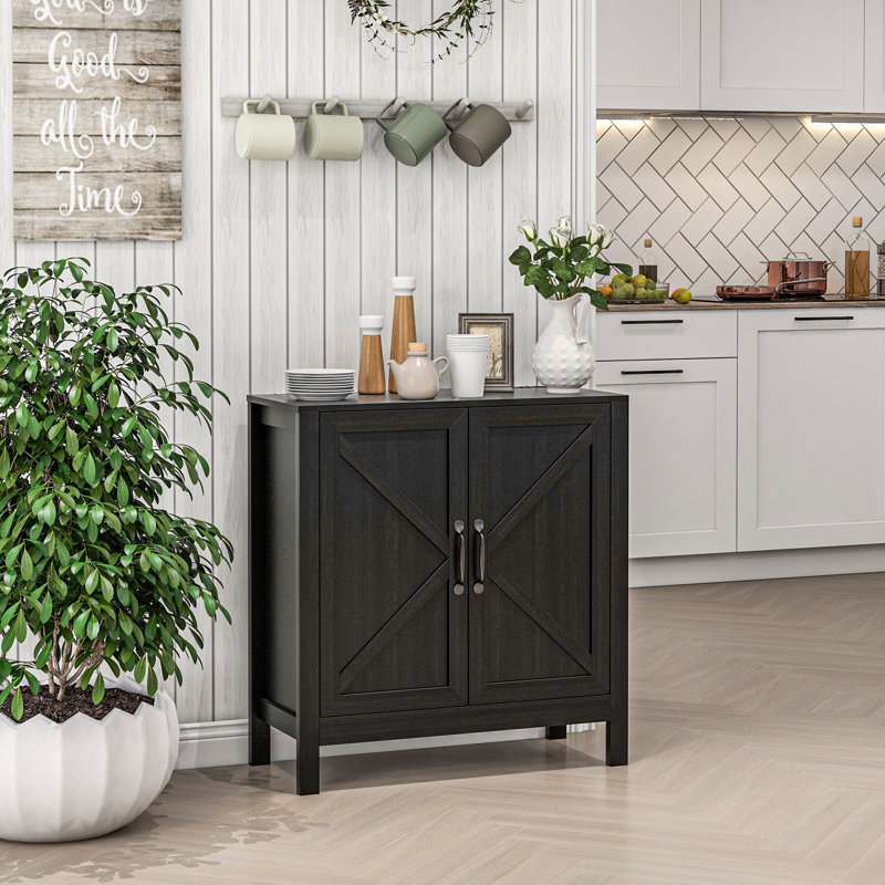 Armoire de rangement, buffet avec tablette réglable, Noir